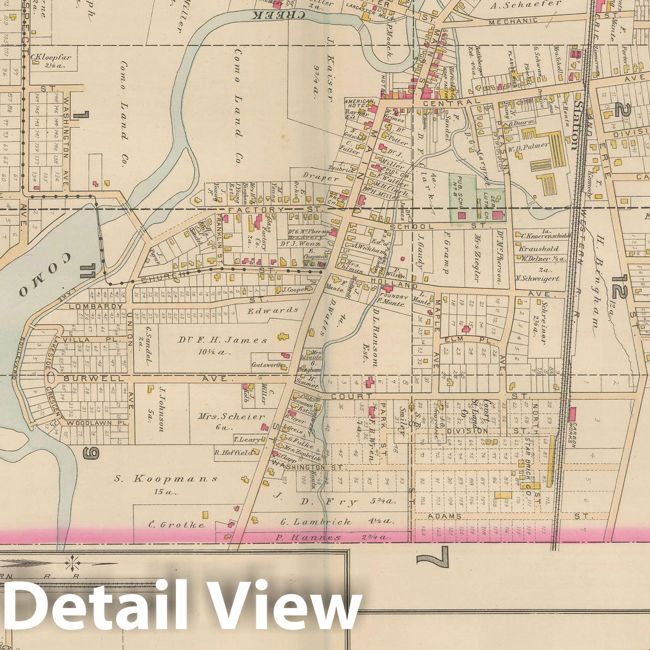 Historic Map : Atlas of Niagara Falls, North Tonawanda and Buffalo, NY, Lancaster 1893 Plate 025 , Vintage Wall Art