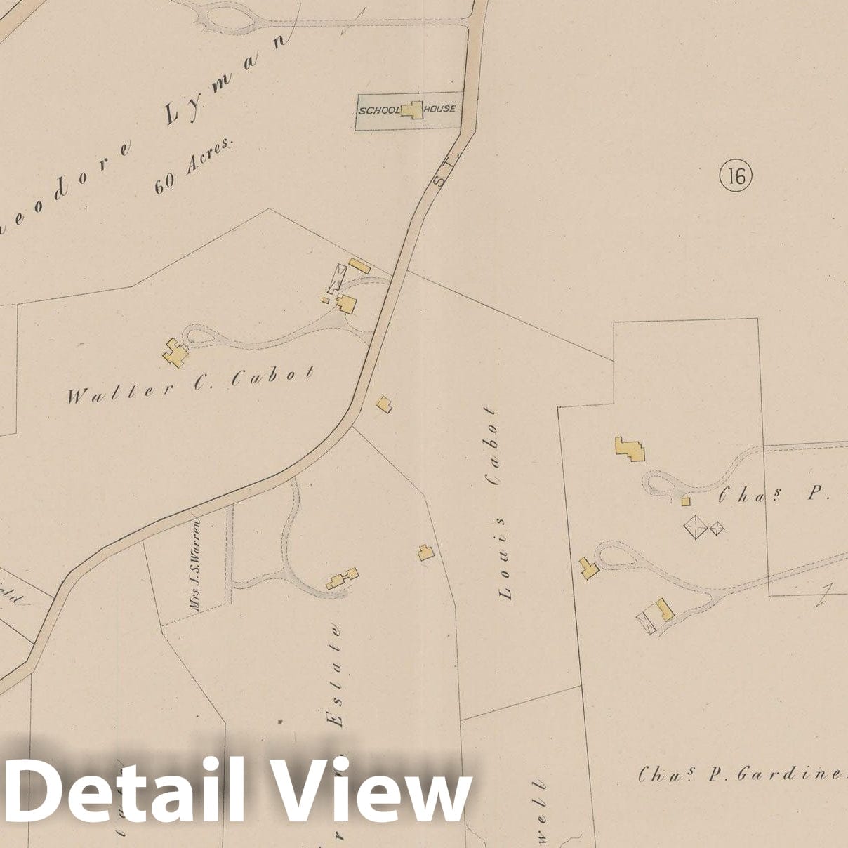 Historic Map : Atlas of Brookline, MA, Brookline 1884 Plate 017 , Vintage Wall Art