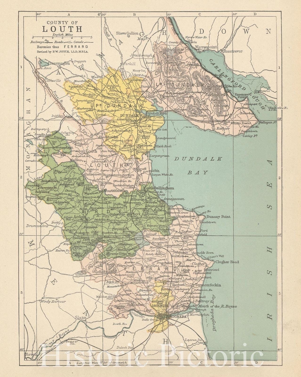 Historic Map : Irish County Maps, Louth 1900 , Vintage Wall Art