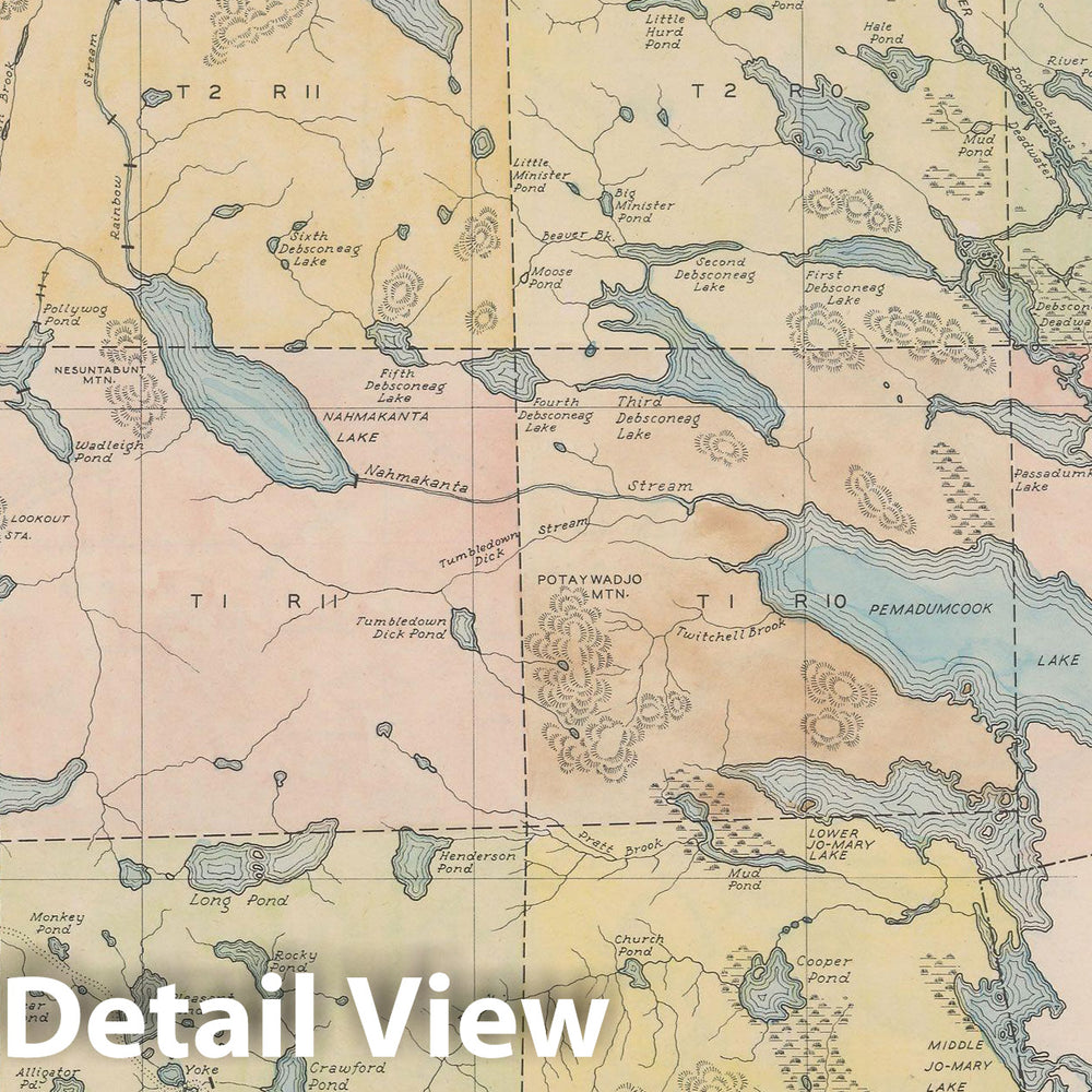 Historic Map : Maine General Highway County Maps, Piscataquis 1938 Plate 037 , Vintage Wall Art