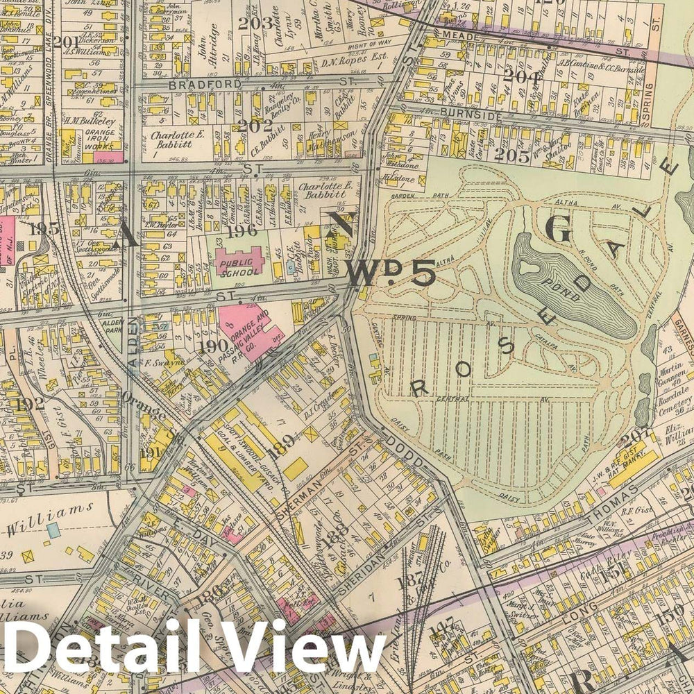 Historic Map : East Orange & Orange & West Orange 1911 Plate 010 , Vintage Wall Art