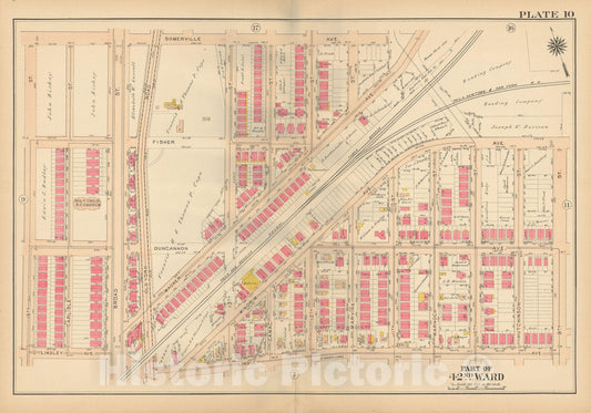 Historic Map : Atlas City of Philadelphia, 42nd Ward, Philadelphia 1913 Plate 010 , Vintage Wall Art