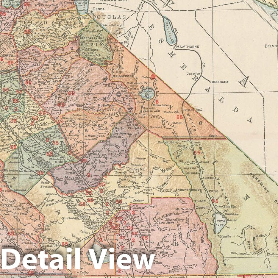 Historic Map : California 1903 , Rand McNally Business Atlas , Vintage Wall Art