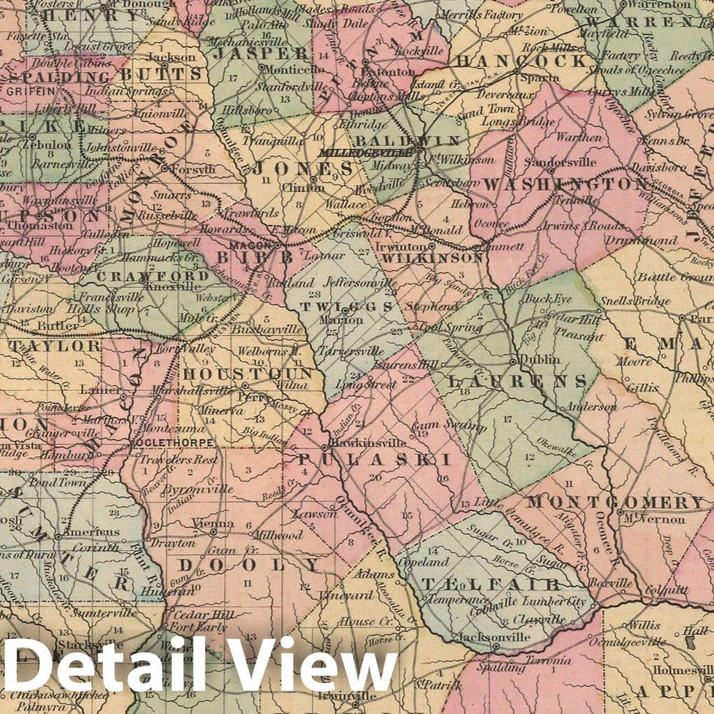 Historic Map : Georgia 1857 , General Atlas (Of The World) , Vintage Wall Art