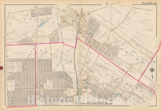 Historic Map : Atlas of Bergen County, New Jersey, Volume One, Closter & Demarest & Haworth 1912 Plate 023 , Vintage Wall Art
