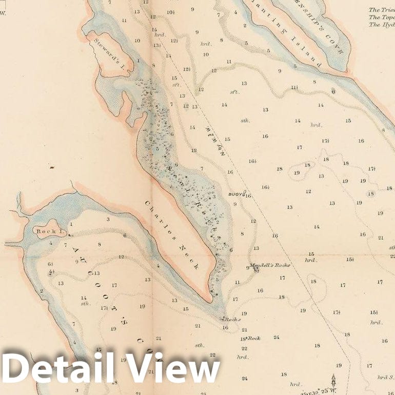 Historic Map : Buzzards Bay & Marion 1864 Topographic Map , Vintage Wall Art