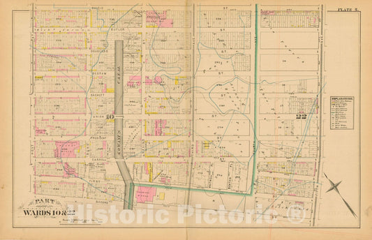 Historic Map : Atlas Entire City of Brooklyn Complete in One Volume, Brooklyn 1880 Plate 005 , Vintage Wall Art