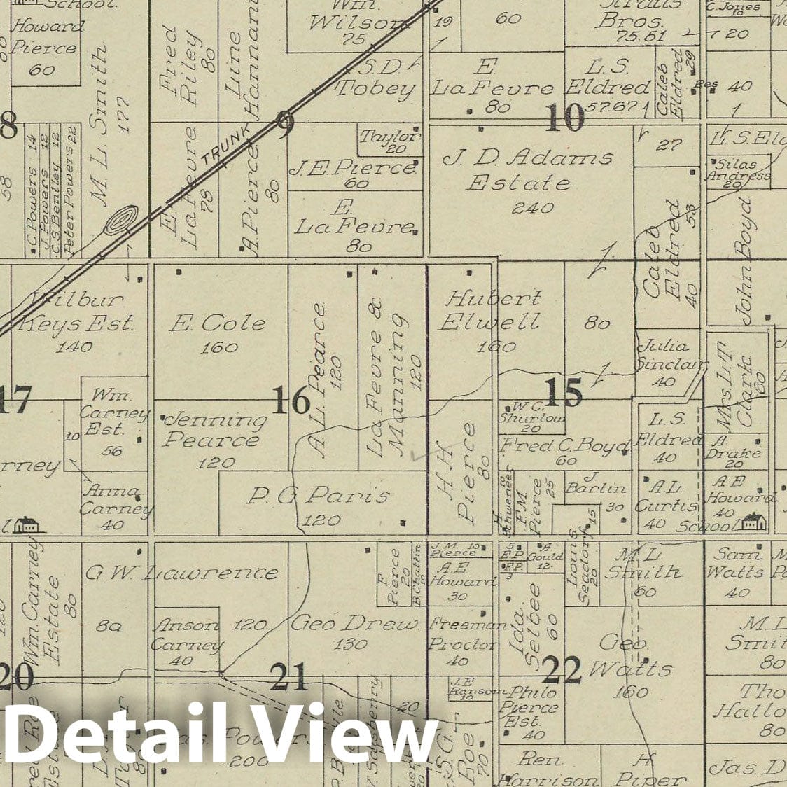 Historic Map : Climax 1910 , Standard Atlas of Kalamazoo County , Vintage Wall Art