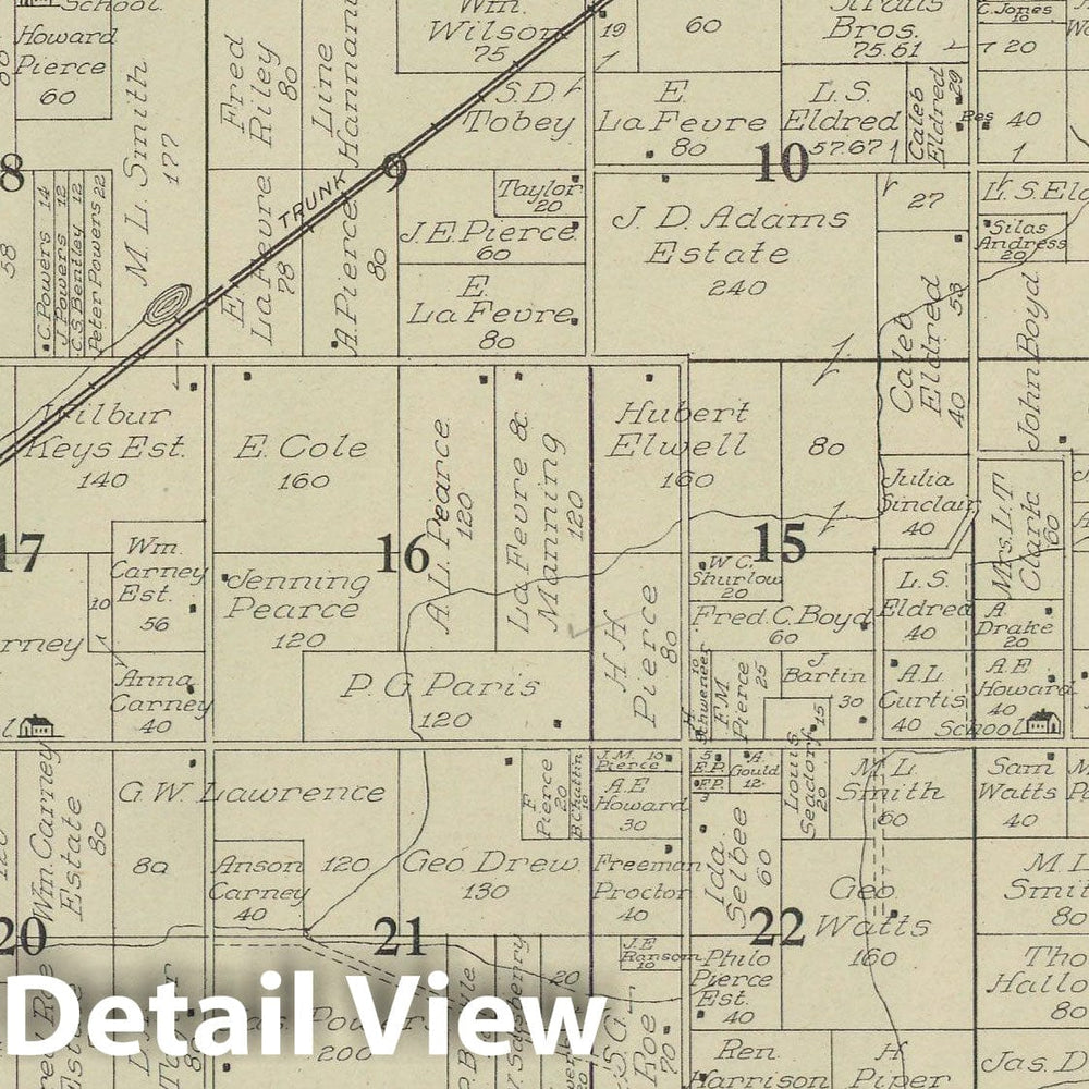 Historic Map : Climax 1910 , Standard Atlas of Kalamazoo County , Vintage Wall Art