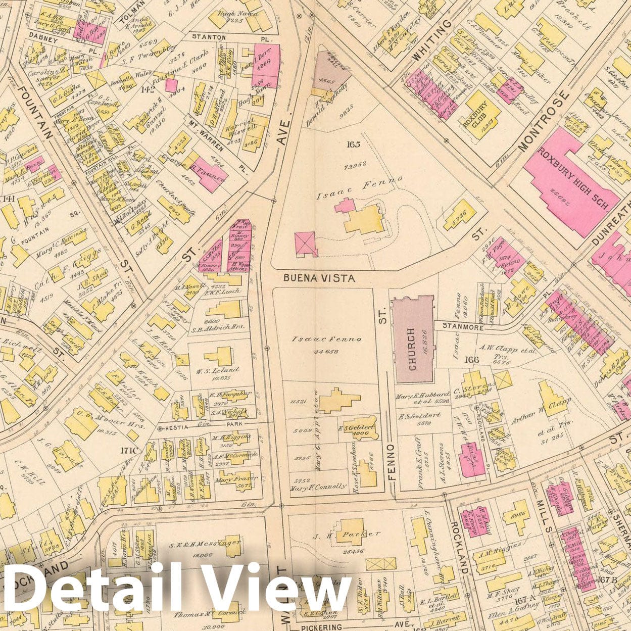 Historic Map : Atlas City of Boston Proper 1895 Plate 038 , Vintage Wall Art