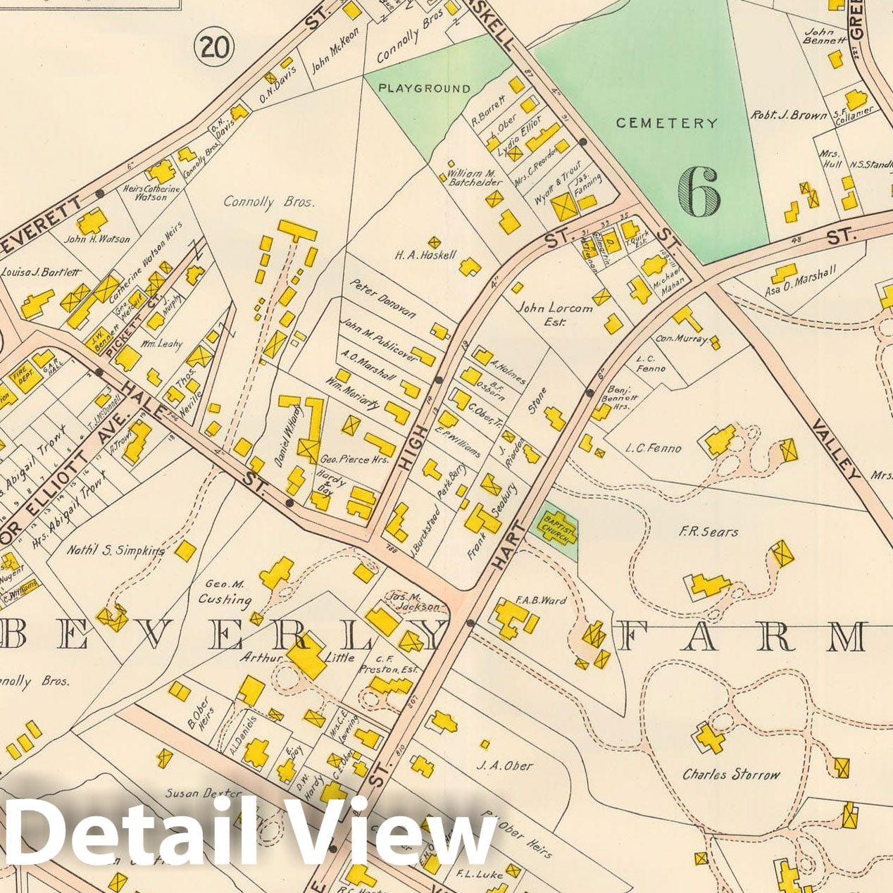 Historic Map : Beverly 1907 Plate 018 , Atlas City of Beverly , Vintage Wall Art