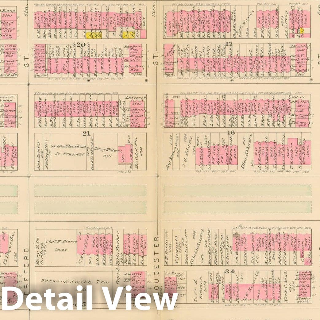 Historic Map : Atlas City of Boston, Boston Proper, Volume I, Boston 1883 Plate S , Vintage Wall Art