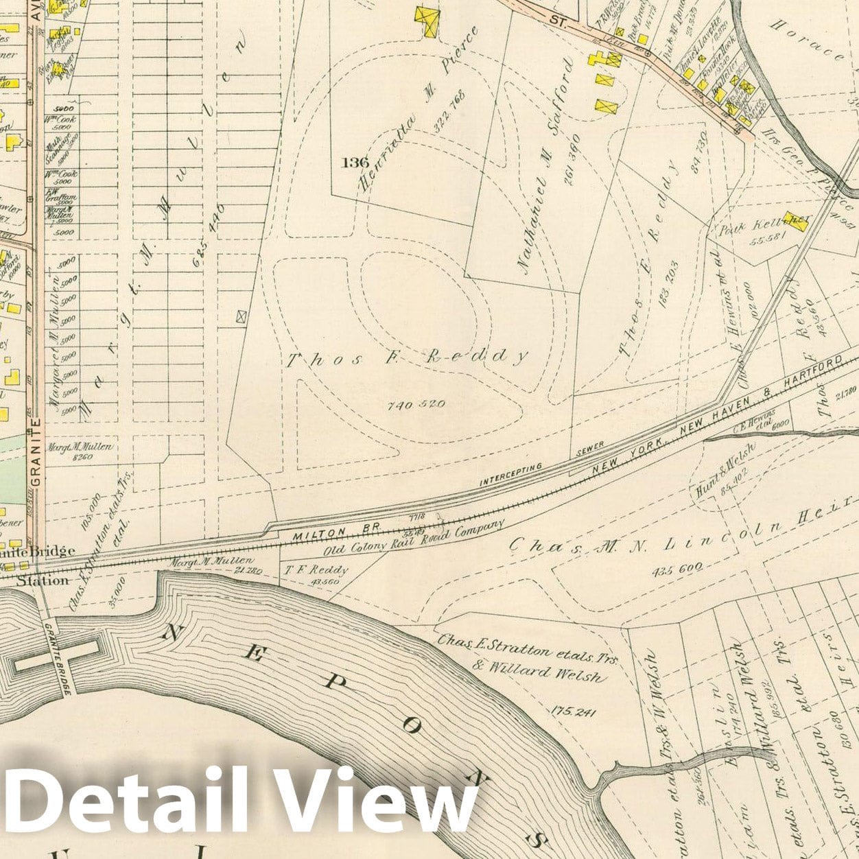 Historic Map : Atlas City of Boston, Vol. 5, Dorchester, 4th Ed., Dorchester 1904 Plate 033 , Vintage Wall Art