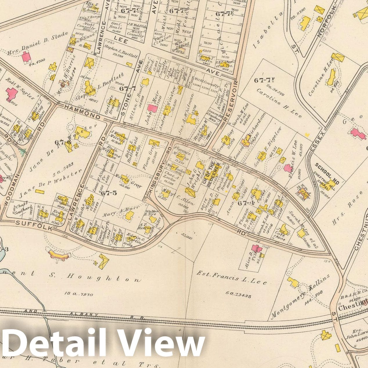 Historic Map : Atlas City of Newton, MA, Newton 1907 Plate 016 , Vintage Wall Art