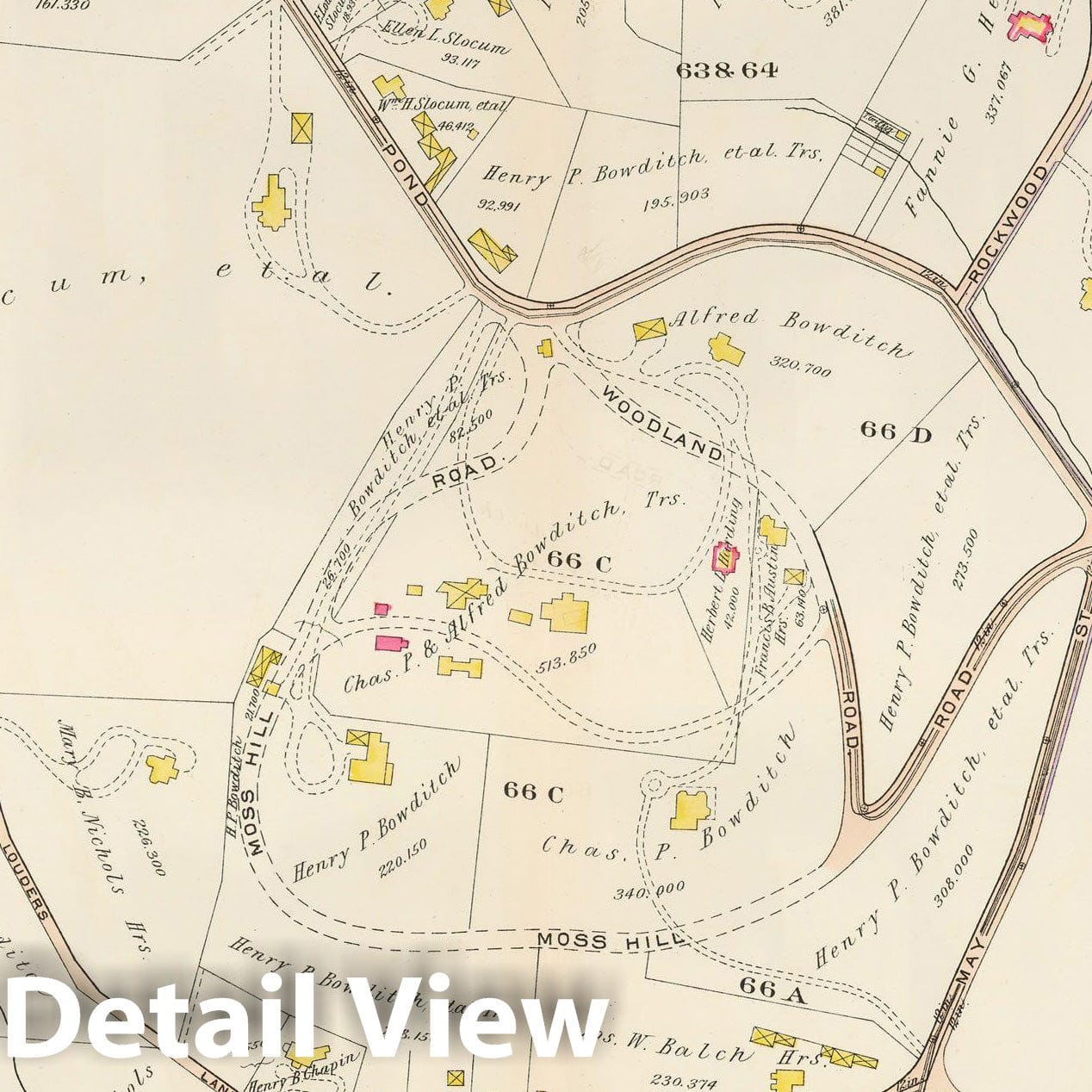 Historic Map : West Roxbury, & Roslindale, 1905 Plate 010 , Vintage Wall Art
