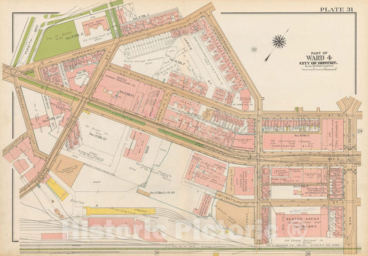 Historic Map : Atlas City of Boston, Boston 1938 Plate 031 , Vintage Wall Art