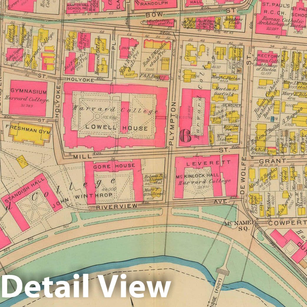 Historic Map : Atlas City of Cambridge, Massachusetts, Cambridge 1930 Plate 017 , Vintage Wall Art