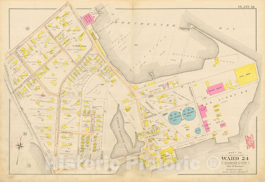Historic Map : Atlas City of Boston, Vol. 5, Dorchester, Dorchester 1898 Plate 019 , Vintage Wall Art