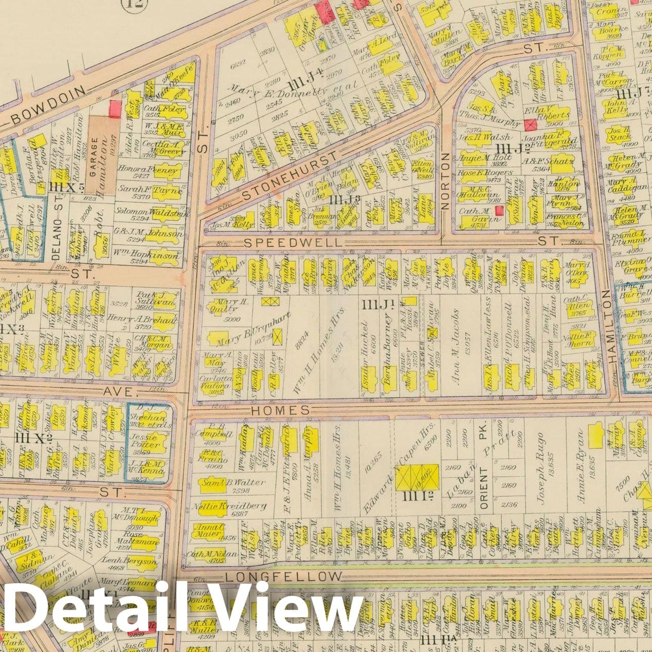Historic Map : Atlas City of Boston, Dorchester, Dorchester 1918 Plate 011 , Vintage Wall Art