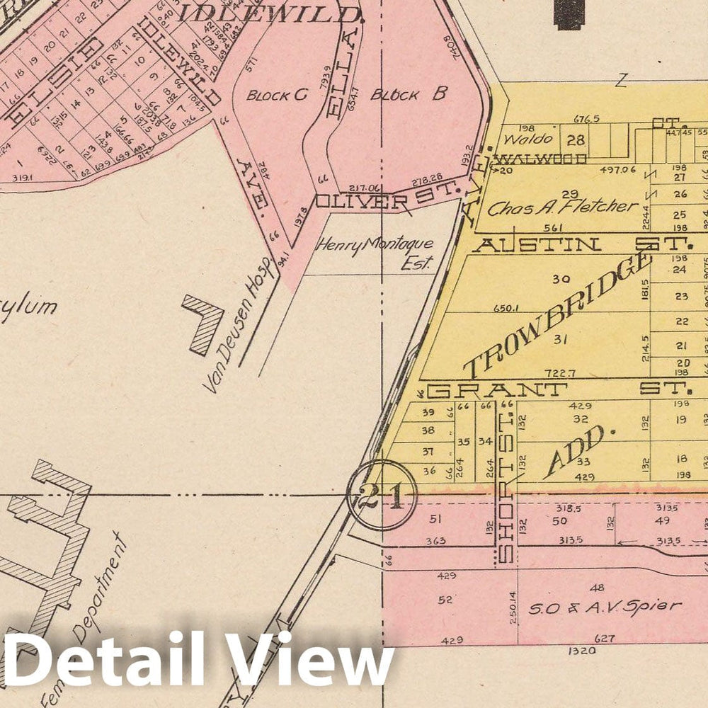 Historic Map : Kalamazoo 1910 , Standard Atlas of Kalamazoo County , v3, Vintage Wall Art