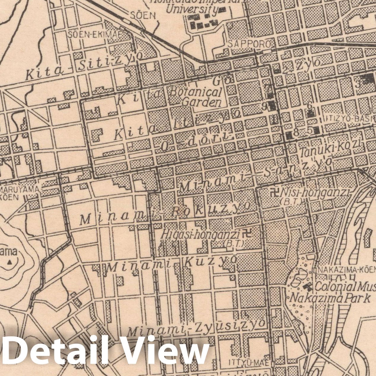 Historic Map : Sapporo 1941 , Vintage Wall Art