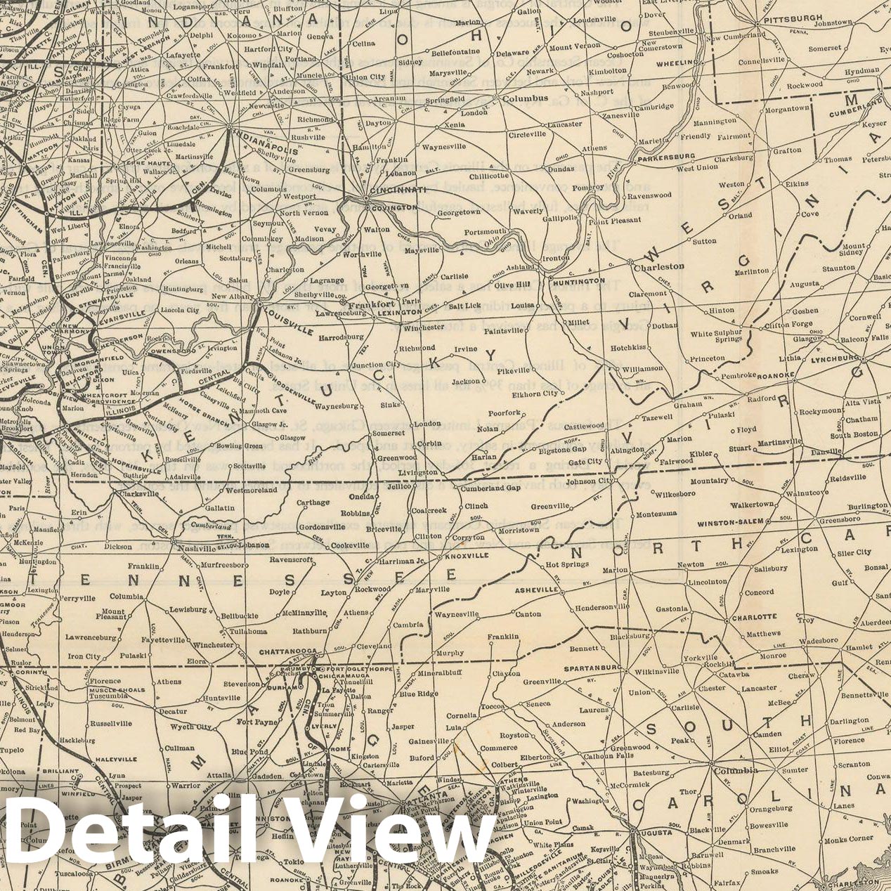 Historic Map : Atlas of Railway Traffic Maps, Illinois Central Railroad and Other Eastern Lines 1922 , Vintage Wall Art
