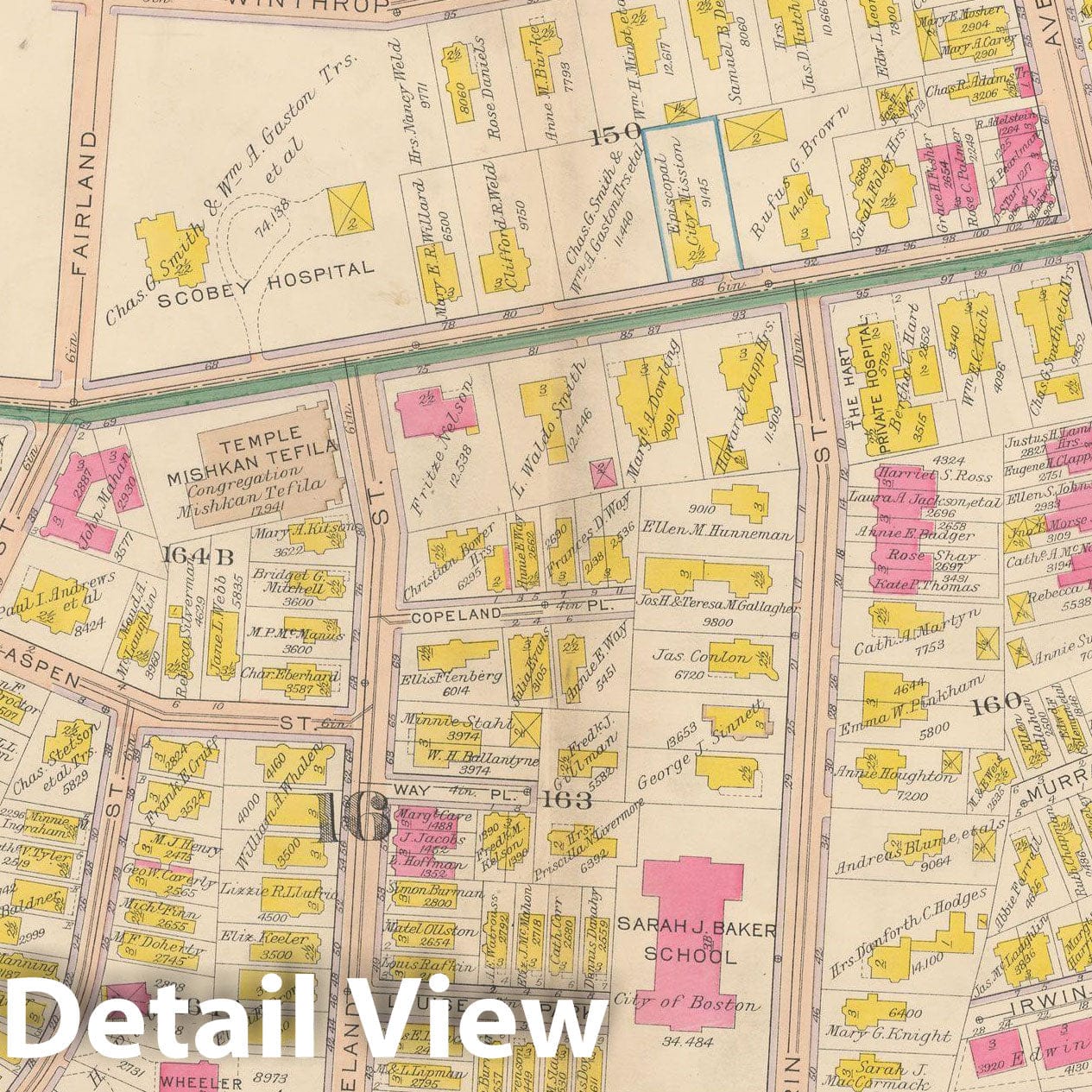Historic Map : Atlas City of Boston, Roxbury, Roxbury 1915 Plate 035 , Vintage Wall Art