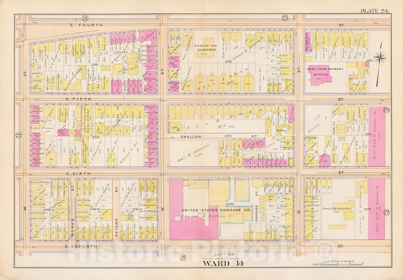 Historic Map : Atlas City of Boston, South Boston 1899 Plate 024 , Vintage Wall Art