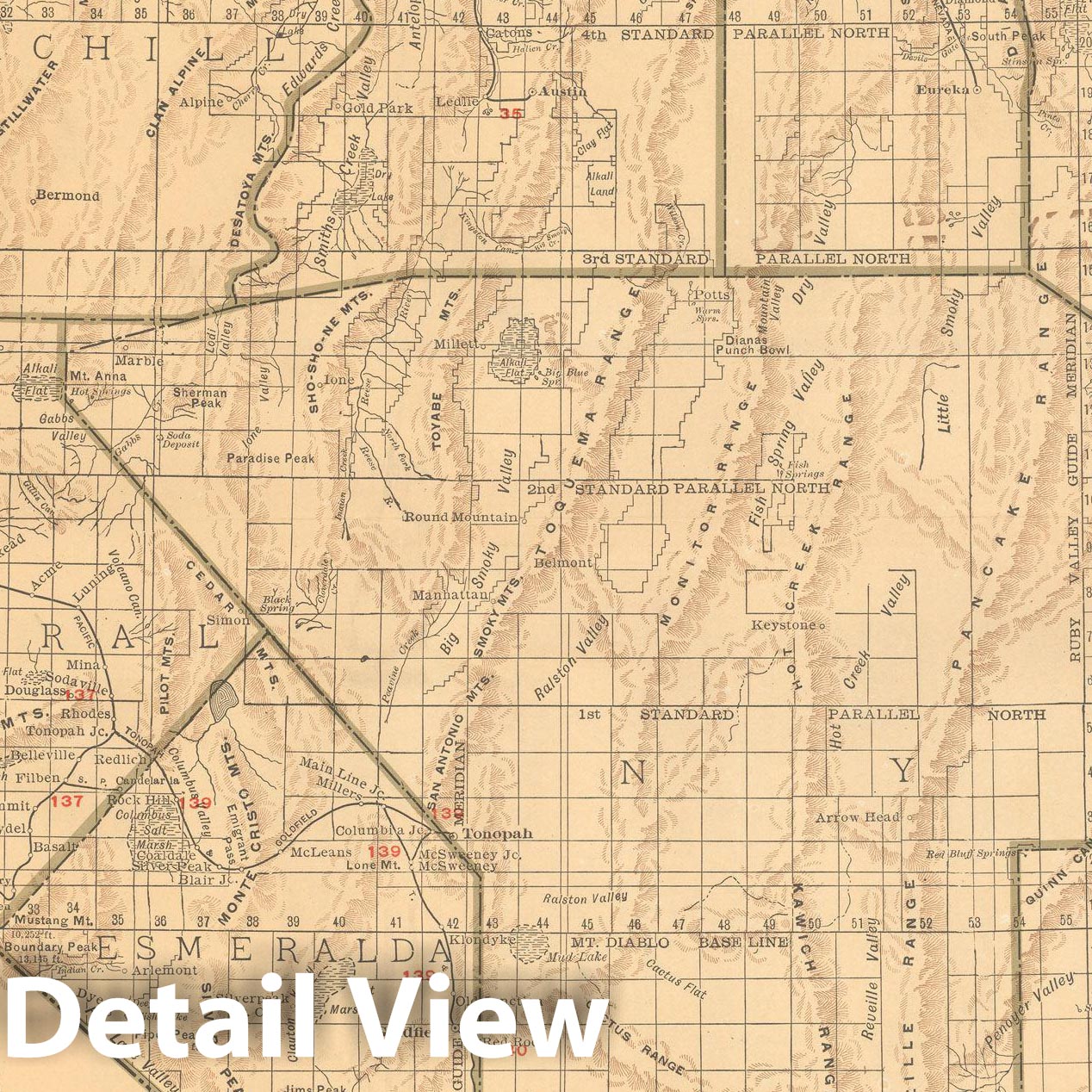 Historic Map : Nevada 1925 , Vintage Wall Art