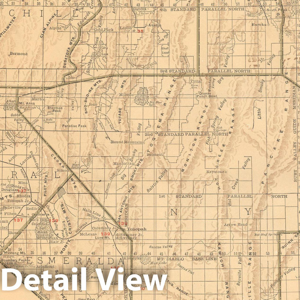 Historic Map : Nevada 1925 , Vintage Wall Art