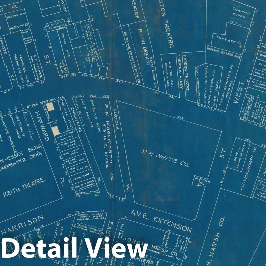 Historic Map : Boston 1924 , Vintage Wall Art