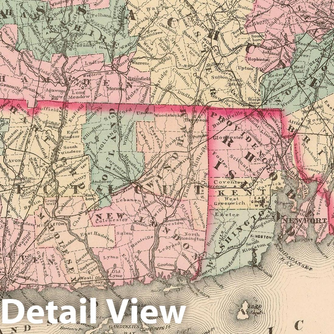 Historic Map : Atlas of Essex County Massachusetts, Massachusetts 1872 , Vintage Wall Art