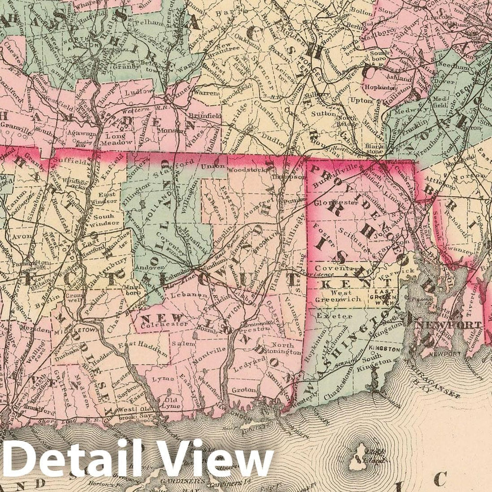 Historic Map : Atlas of Essex County Massachusetts, Massachusetts 1872 , Vintage Wall Art