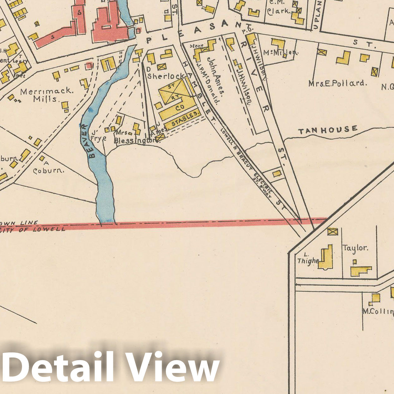 Historic Map : Atlas of Middlesex County, Massachusetts, Dracut 1889 , Vintage Wall Art