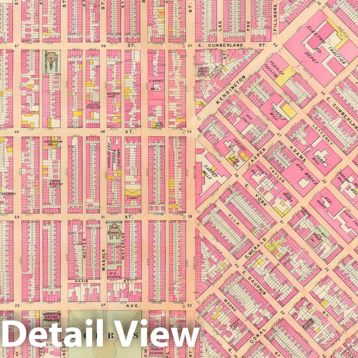 Historic Map : Baist's Property Atlas of Philadelphia, Philadelphia 1895 Plate 027 , Vintage Wall Art