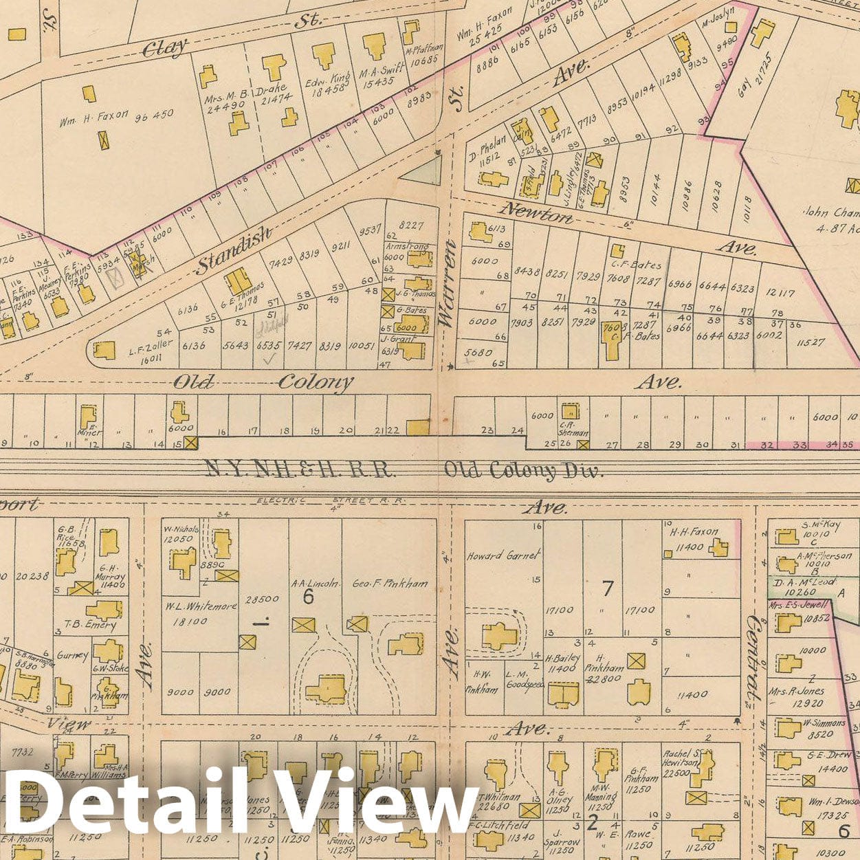 Historic Map : Atlas City of Quincy, Norfolk County, Mass., Quincy 1897 Plate 016 , Vintage Wall Art