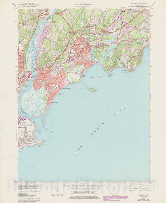 Historic Map : USGS 7.5 Minute Sheets and Quadrangles, Milford 1984 Topographic Map , Vintage Wall Art