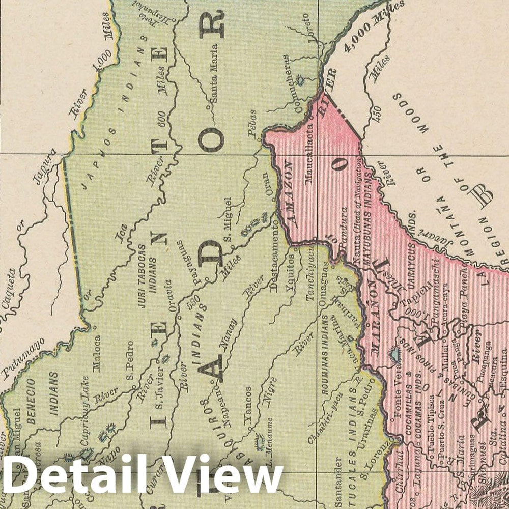 Historic Map : Ecuador & Peru & Bolivia 1900 , Universal Atlas World , Vintage Wall Art