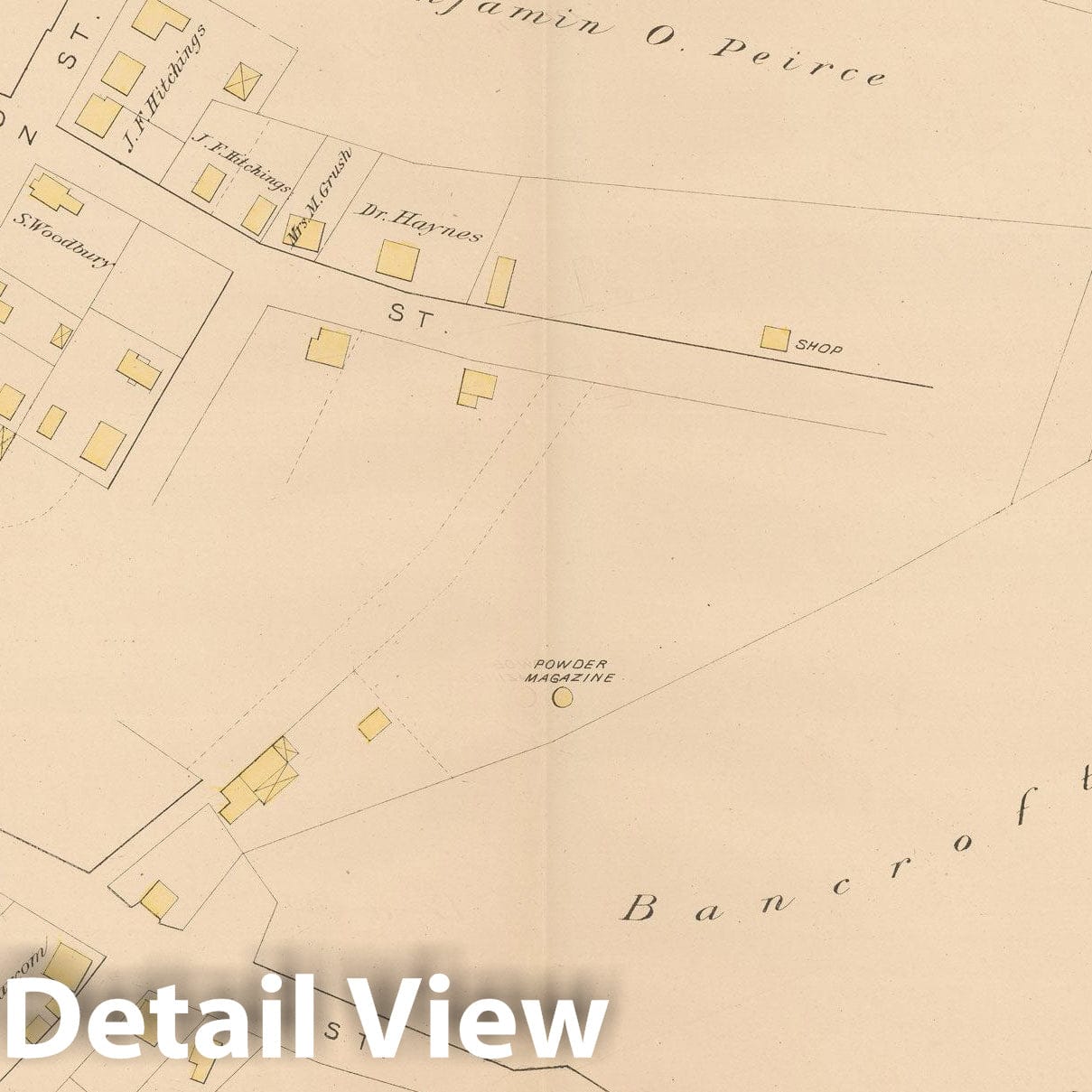 Historic Map : Atlas of Beverly, MA, Beverly 1880 Plate H , Vintage Wall Art