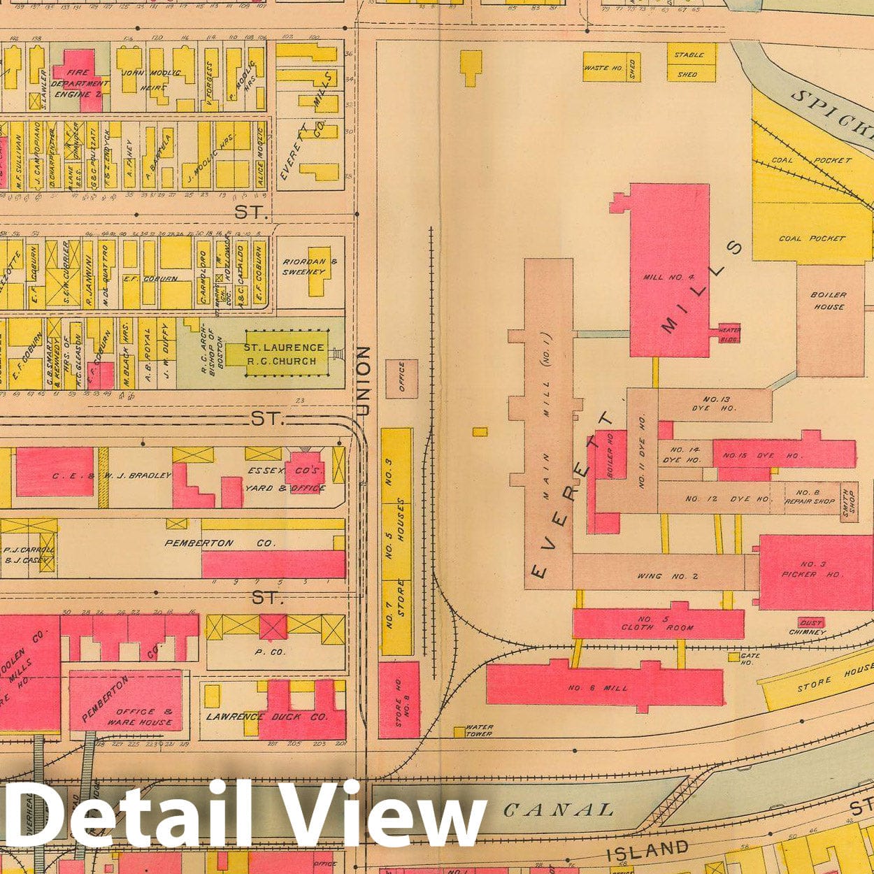 Historic Map : Atlas City of Lawrence and the Towns of Methuen, Andover and North Andover 1906 Plate 003 , Vintage Wall Art