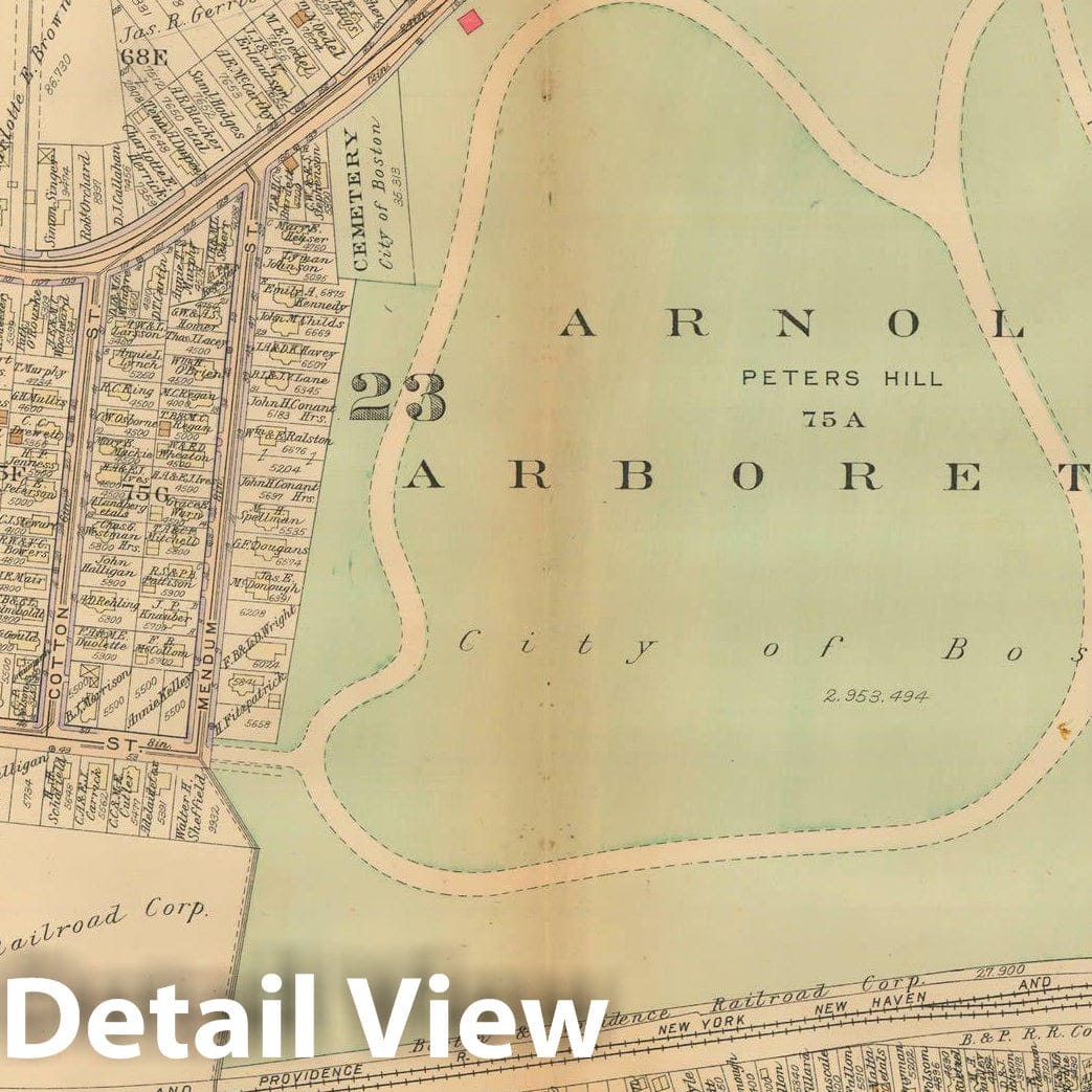 Historic Map : Atlas City of Boston, West Roxbury, Roslindale 1924 Plate 015 , Vintage Wall Art