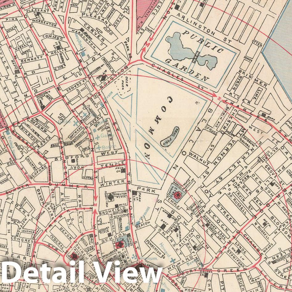 Historic Map : Boston 1880 , Vintage Wall Art