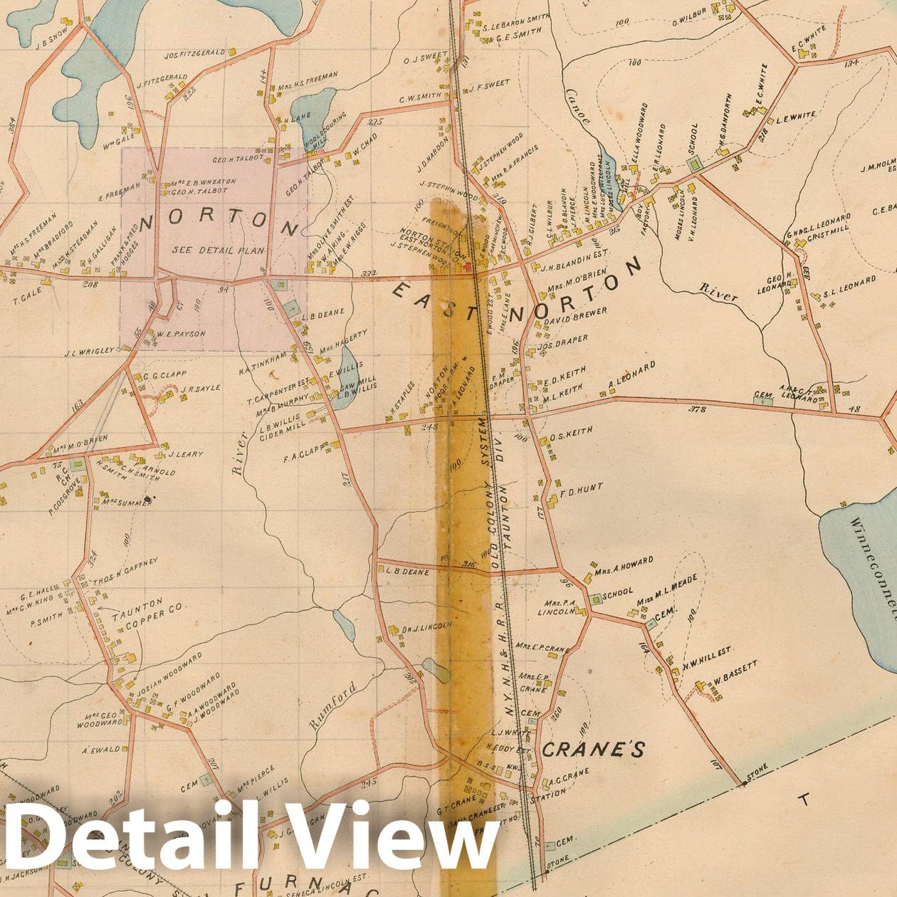 Historic Map : New Topographical Atlas of Surveys Bristol County Massachusetts, Norton 1895 , Vintage Wall Art