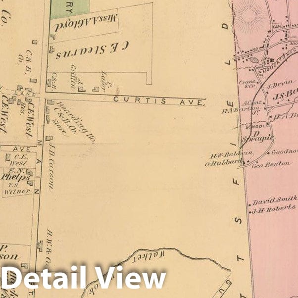 Historic Map : County Atlas of Berkshire County, Dalton 1876 , Vintage Wall Art
