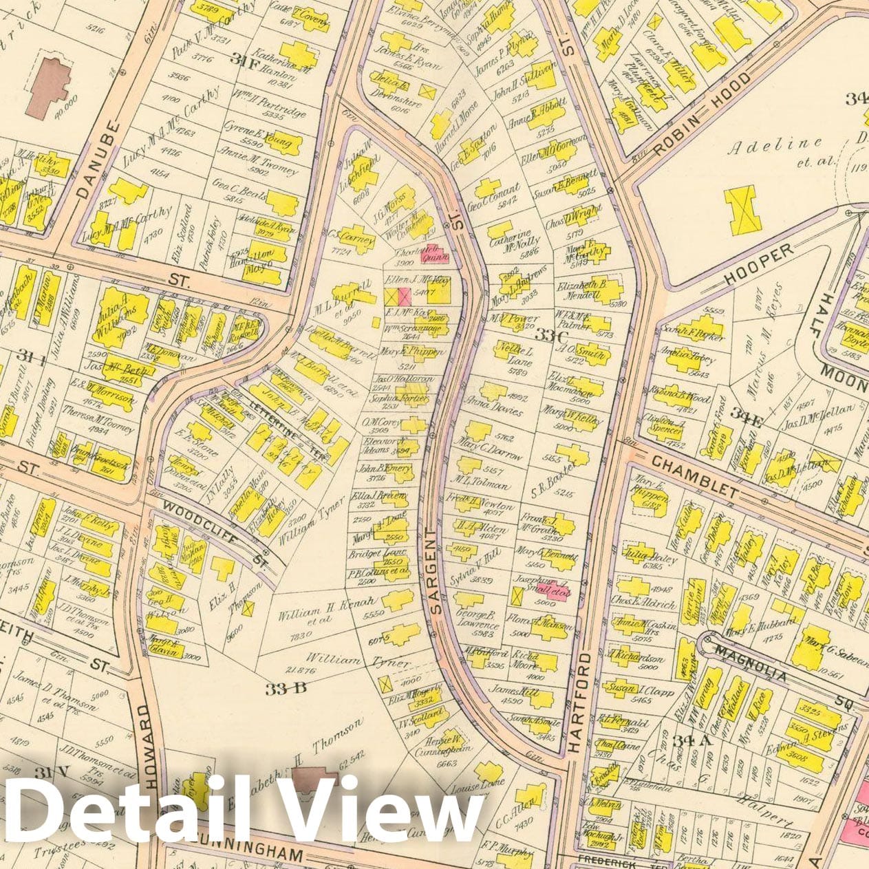 Historic Map : Atlas City of Boston, Vol. 5, Dorchester, 4th Ed., Dorchester 1904 Plate 007 , Vintage Wall Art