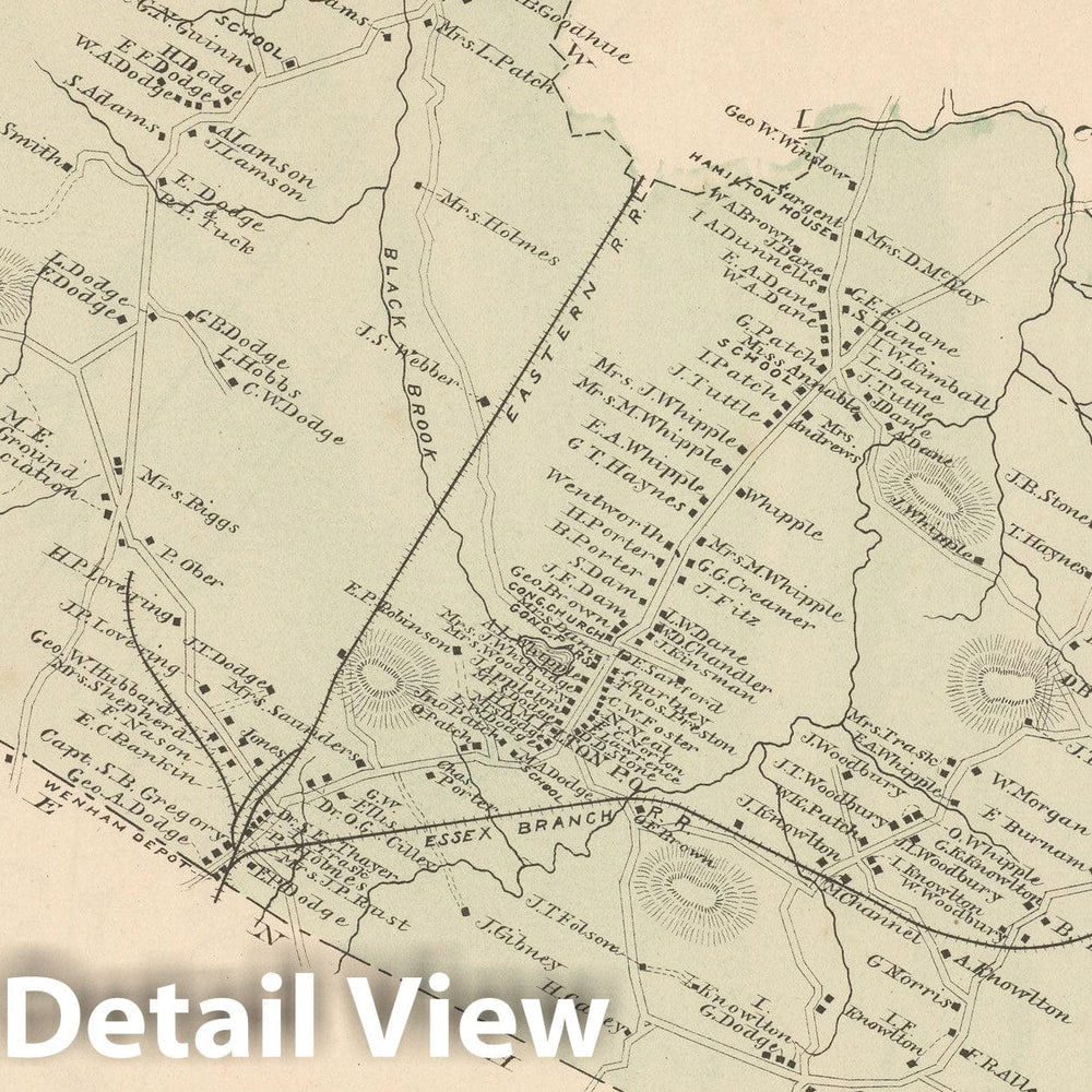 Historic Map : Atlas of Essex County, Hamilton 1884 , Vintage Wall Art