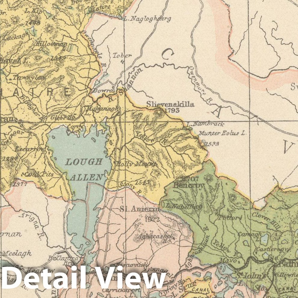 Historic Map : Irish County Maps, Leitrim 1900 , Vintage Wall Art
