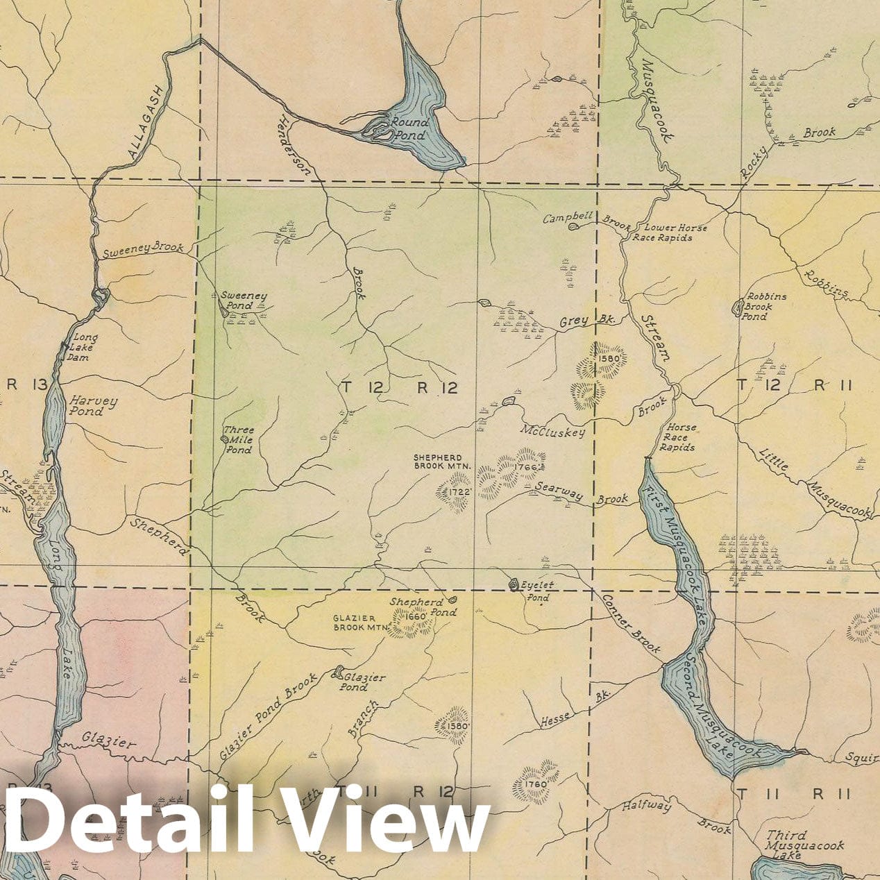 Historic Map : Maine General Highway County Maps, Aroostook 1938 Plate 006 , Vintage Wall Art