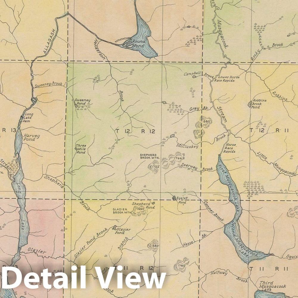 Historic Map : Maine General Highway County Maps, Aroostook 1938 Plate 006 , Vintage Wall Art