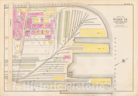 Historic Map : Atlas City of Boston, South Boston 1899 Plate 002 , Vintage Wall Art